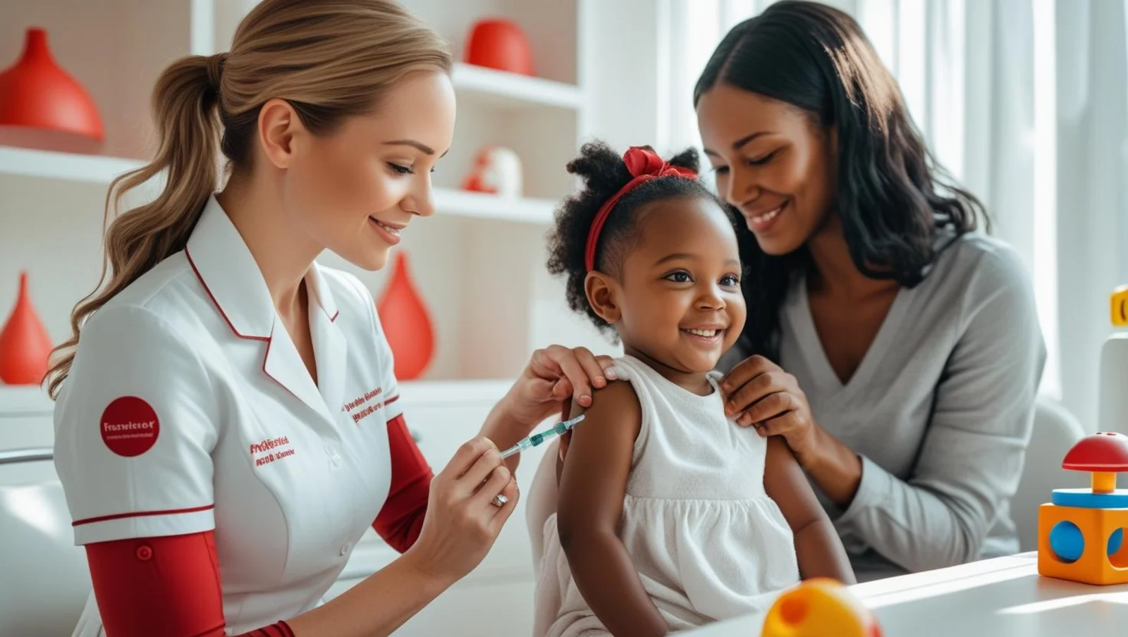 Child receiving vaccination